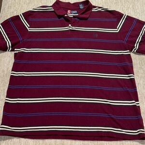 Chaps XXL polo burgundy cream navy Men's 2X 100 % cotton